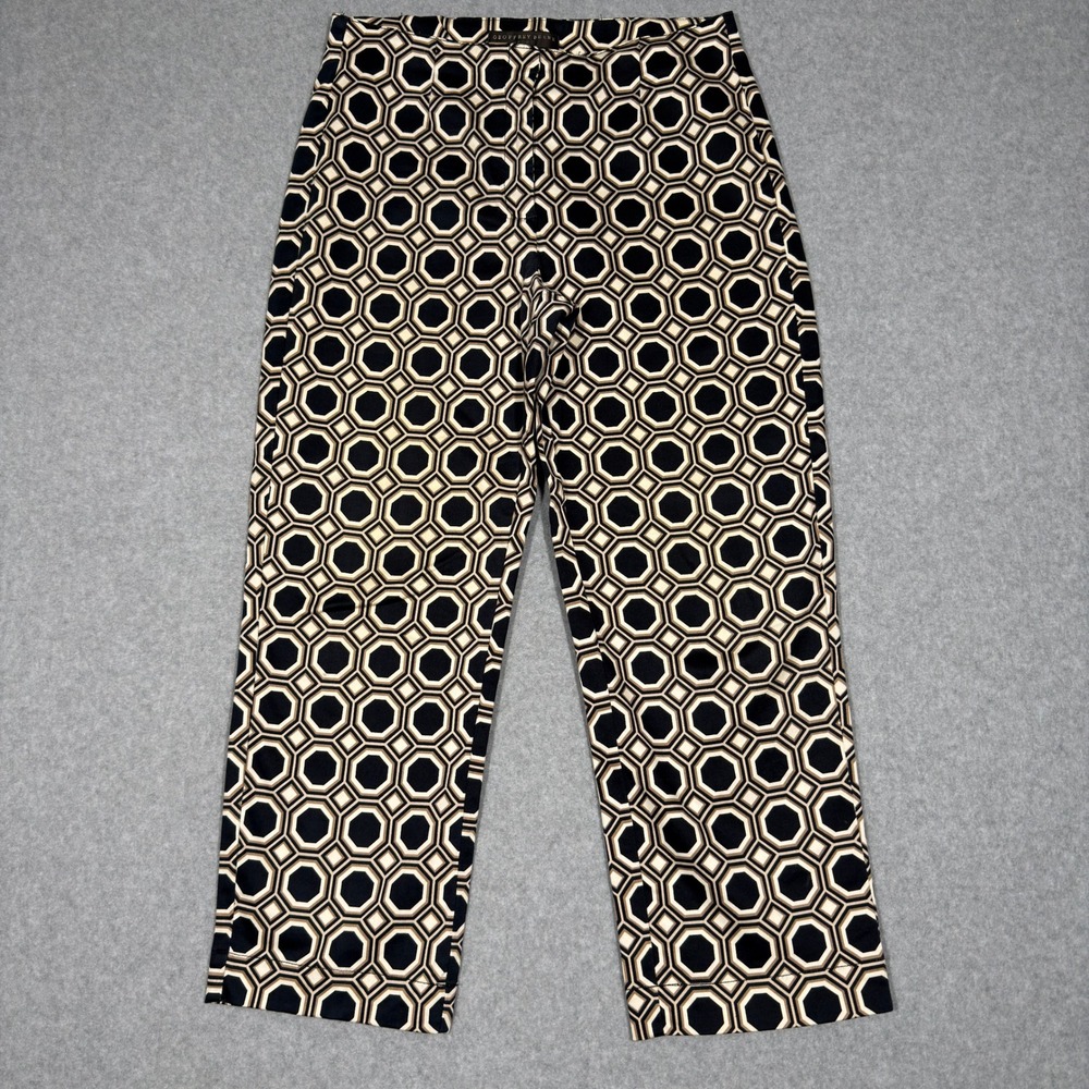 Geoffrey Beene Sport Geometric Print Cropped Pants Multicolor Sz 4 Stretch Retro